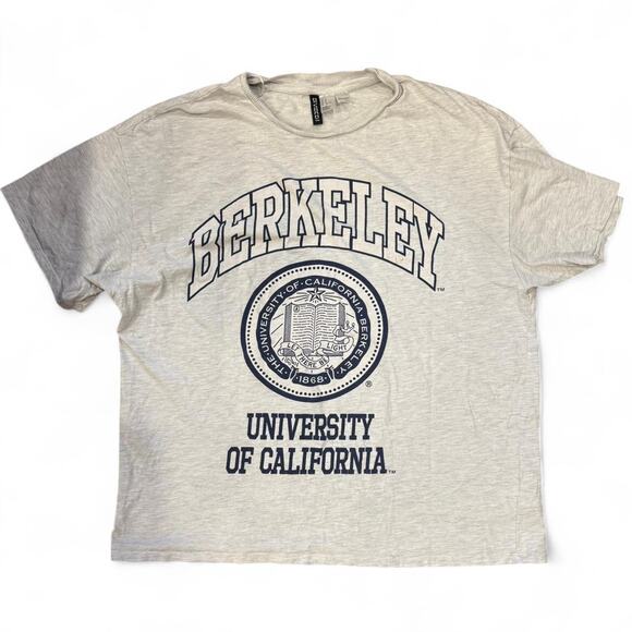 Collegiate campus core y2k berkeley grey & blue graphic tee womens size medium - Picture 1 of 5